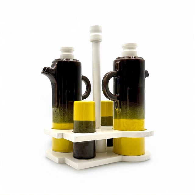 Space Age Ceramic Condiment Set from Sic, Italy, 1970s, Set of 5 For Sale - Image 10 of 11