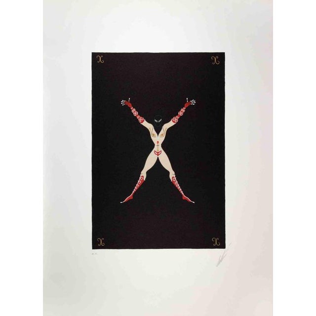 Erté, Nude Letter X, 1976, Lithograph For Sale