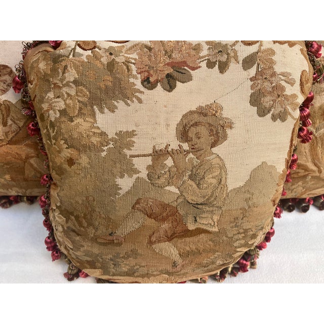 Three Pillows With 19th Century Tapestry For Sale - Image 4 of 9
