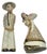 Vintage 1949 Asian Figurine Set – Hand-Painted White & Gold For Sale - Image 11 of 12