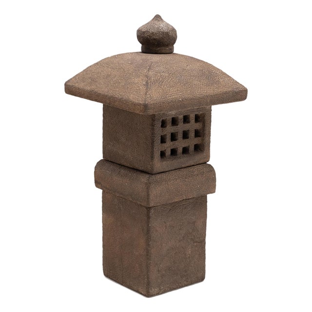 Chinese Square Limestone Garden Lantern For Sale