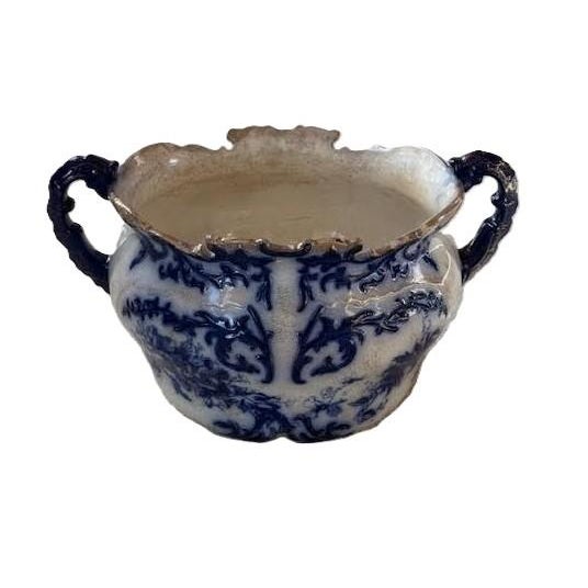 Victorian Antique Grindley Flow Blue Jardinier C. 1890 For Sale - Image 3 of 4