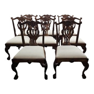Mid 20th Century Chippendale Ball and Claw Mahogany Dining Chairs- Set of 8 For Sale