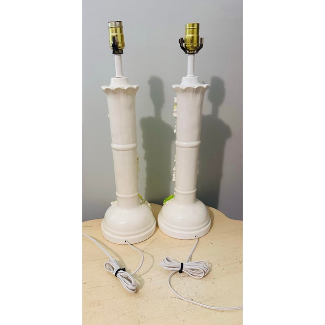 MidCentury Italian Ceramic Table Lamps - A Pair For Sale - Image 4 of 8