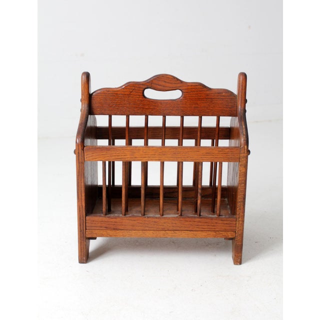Vintage Wooden Magazine Rack For Sale - Image 6 of 11