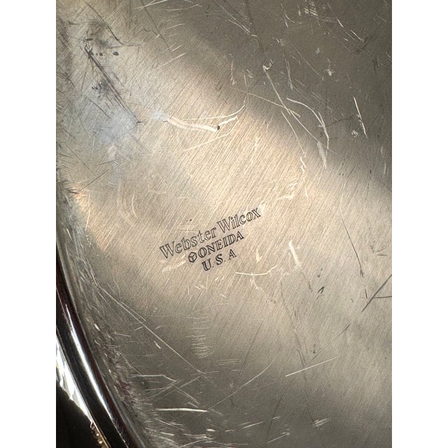 Ralph Lauren Style Oneida Webster Wilcox Silverplate Round Serving Tray For Sale In Seattle - Image 6 of 12