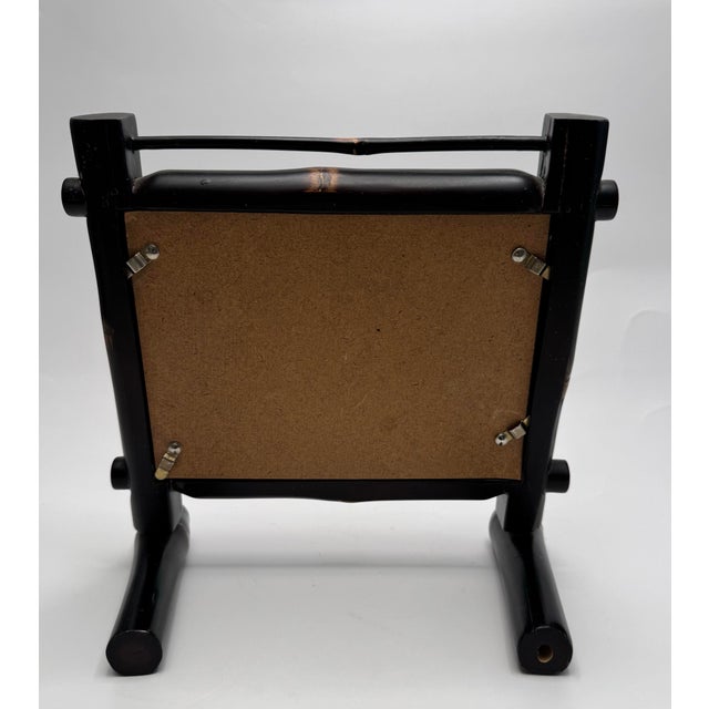Asian Black Faux Bamboo Tabletop Picture Frame For Sale - Image 9 of 10