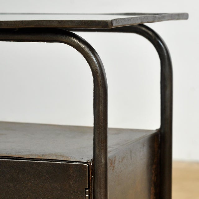 Vintage Iron Nightstand, 1920 For Sale - Image 6 of 12