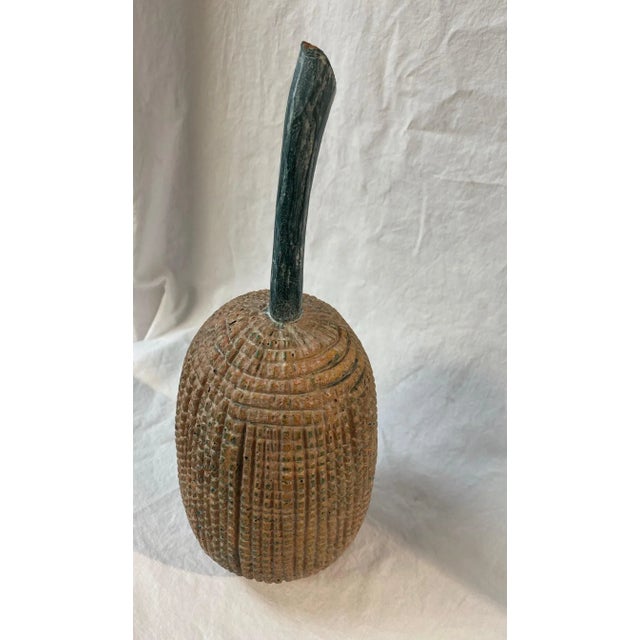 Beige Vintage 1980s Wood Carved Jackfuit/Durian and Round Fruits - 4 Pieces For Sale - Image 8 of 10