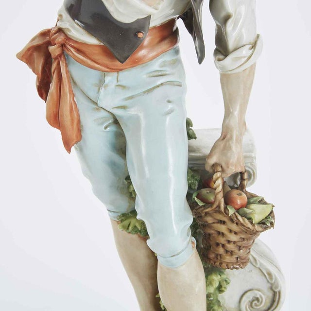 Rural Figures in Polychrome Porcelain by Giuseppe Cappè, 1960s, Set of 2 For Sale - Image 11 of 13