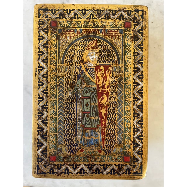 Edward F. Caldwell & Co. e.f. Caldwell & Co New York Bronze Champleve Enameled Box For Sale - Image 4 of 11