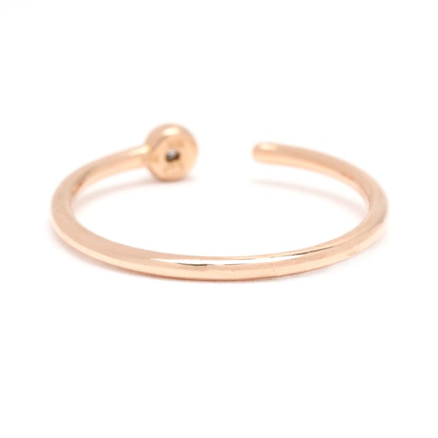 Diamond Negative Space Band Ring, 18k Rose Gold, Ring Size 6.25 For Sale - Image 4 of 6