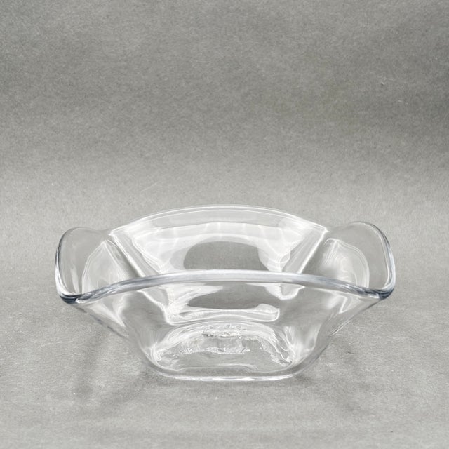 Simon Pearce Vintage Simon Pearce Handblown Crystal "Woodbury" Square Bowl For Sale - Image 4 of 8