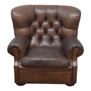 Ralph Lauren Leather Writer's Chair For Sale