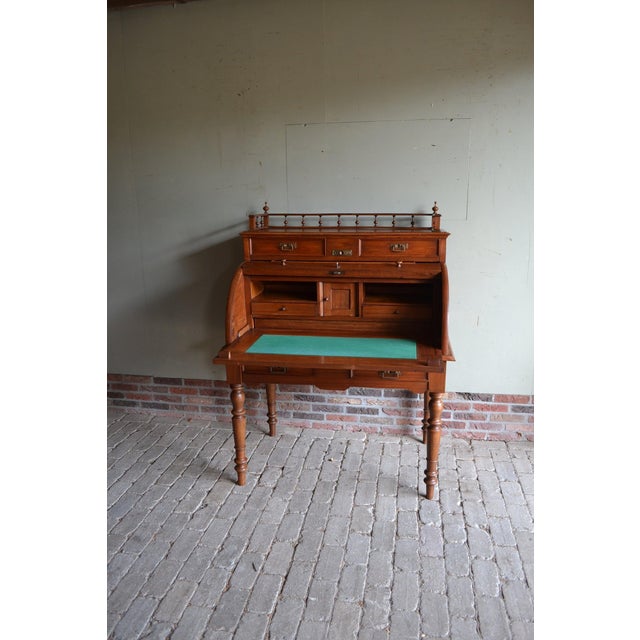 Art Deco Walnut Cylinder Desk For Sale - Image 11 of 11