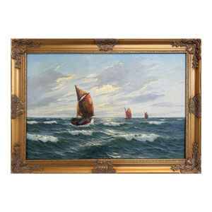 Gerhard Lukas Larsen (German 1911-1965) Oil Canvas Vintage, Maritime, Seascape