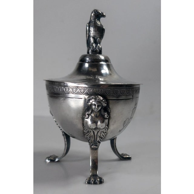 Metal 19th Century German Hanau 900 Silver Bowl With Figures and Eagle Finial For Sale - Image 7 of 18