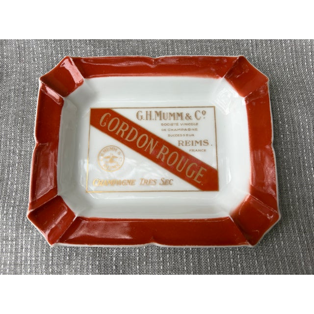 Mid 20th Century Vintage Porcelain French Gordon Rouge Champagne Catchall Ashtray For Sale - Image 5 of 11