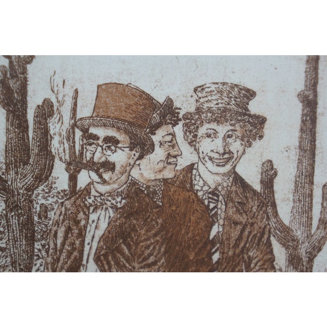 Sculpture Materials 1977 Ronaldo Norden How the West Was Won Marx Brothers Horseback Engraving For Sale - Image 7 of 11