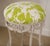 Contemporary Summer Ivory & Lime Iron Scroll Upholstered Counter Stools (Set of 3) For Sale - Image 3 of 11