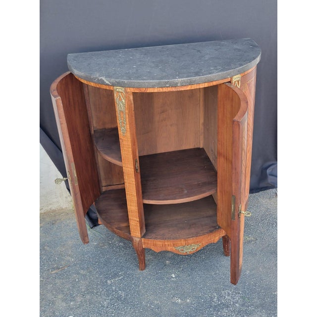 19th Century French Marble Top Cabinet Bar/Server Book Match Tulip Wood. For Sale - Image 18 of 18
