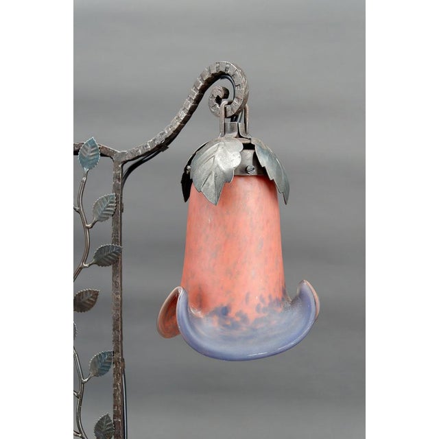 Vintage Art Deco Wrought Iron Lamp by Muller, 1920 For Sale - Image 18 of 18