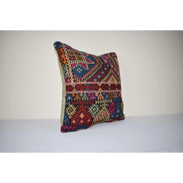 This handwoven kilim pillow is made from Anatolia and Middleast Kilim fragments. Each of our kilim pillow cover is cut...