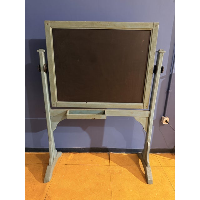 Wood Vintage School Blackboard, 1950s For Sale - Image 7 of 7