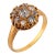Late 19th Century Victorian Old Mine Cut Diamond 18k Gold Cluster Ring, Size 7.5 For Sale