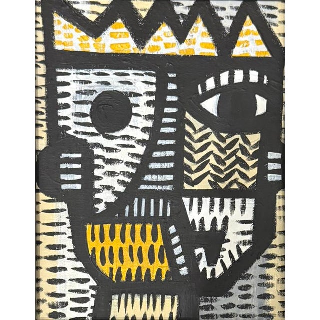 This acrylic portrait painting is inspired by the mid-century masters. Framed in a vintage black frame, can be hung up or...