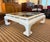 Gorgeous vintage, Ming-style coffee table with chow legs in glossy white lacquer. Dimensions: 41.0" W x 14.5" H x 41.0" D...