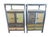 Contemporary Pair of Venezia Furniture Industrial Modern Steel & Stained Wood Nightstands / End Tables With Glass Tops For Sale - Image 3 of 16