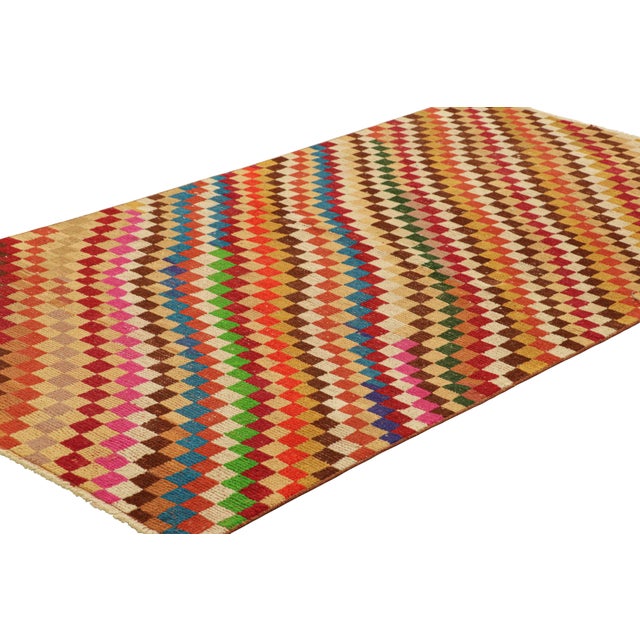 Rug & Kilim Vintage Zeki Müren Runner With Polychromatic Geometric Patterns From Rug & Kilim For Sale - Image 4 of 7