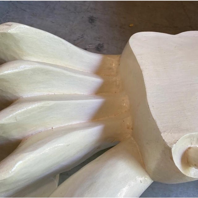 1970s White Wooden Carved Vintage Crab Style Coffee Table Base For Sale In Atlanta - Image 6 of 9