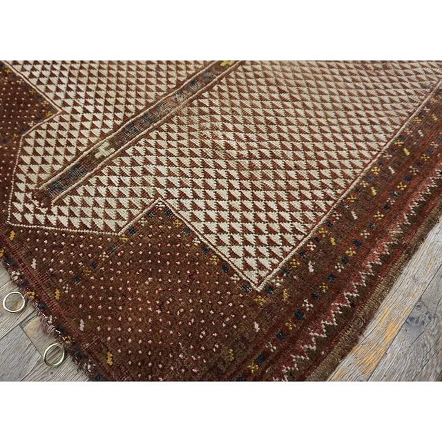 Islamic 1890s Ivory Ground Antique Ersari Beshir Turkmenistan Knotted Islamic Prayer Rug For Sale - Image 3 of 9