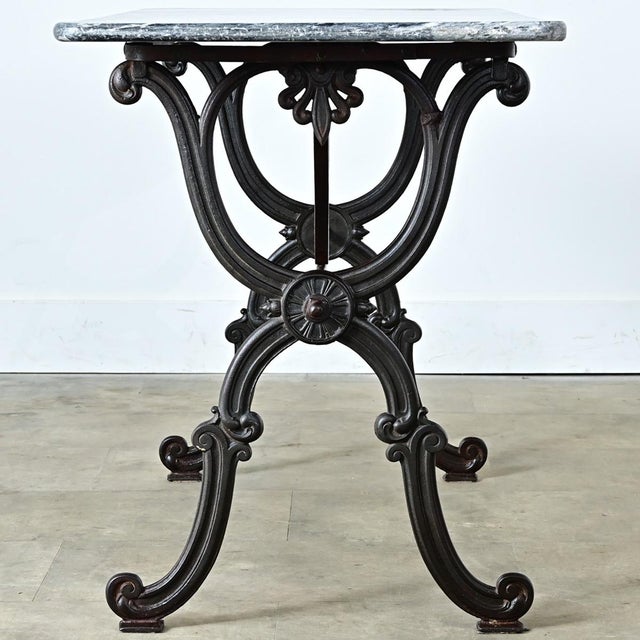 Gray French 19th Century Marble Top Bistro Table For Sale - Image 8 of 11