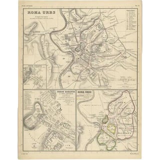 Antique Map of Rome, 1870 For Sale
