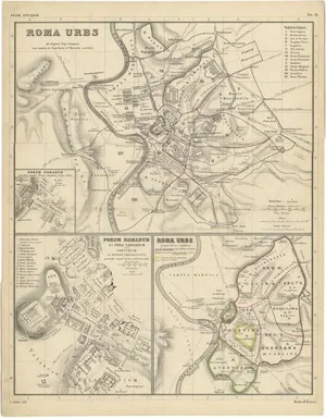 Antique Map of Rome, 1870