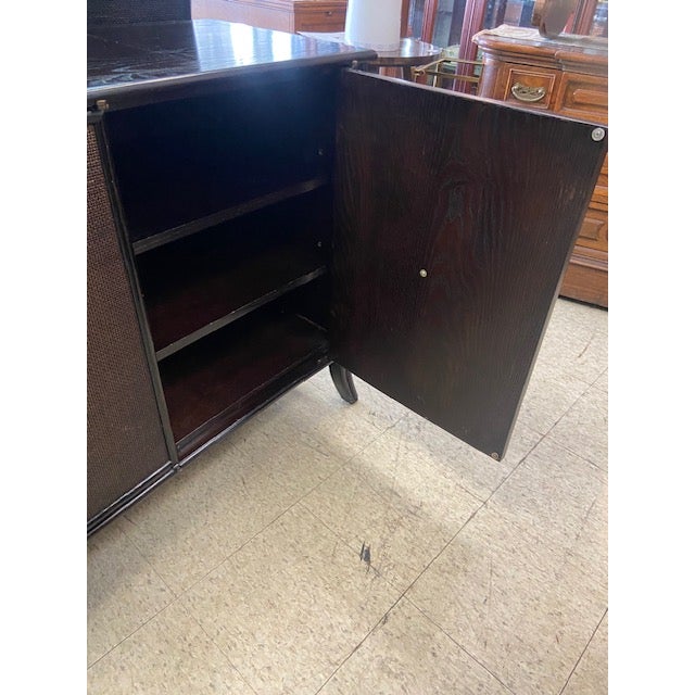 Brown Modern Barbara Barry for Baker / McGuire Rattan, Oak & Raffia Sideboard Buffet For Sale - Image 8 of 11