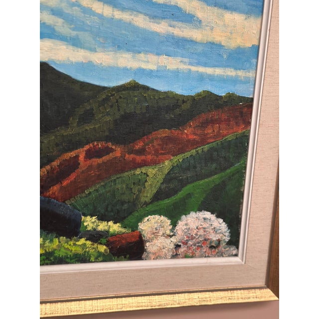 John B. Hinna, Mountain Landscape, 1970, Oil on Panel, Framed For Sale - Image 11 of 18