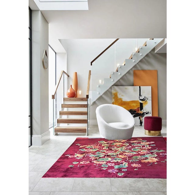 Another rug from Santa Barbara estate A very attractive antique Art Deco or possibly Art Nouveau Chinese rug from 1920's...