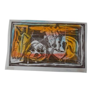 Walt Peregoy Archers/Hunters Block Print For Sale