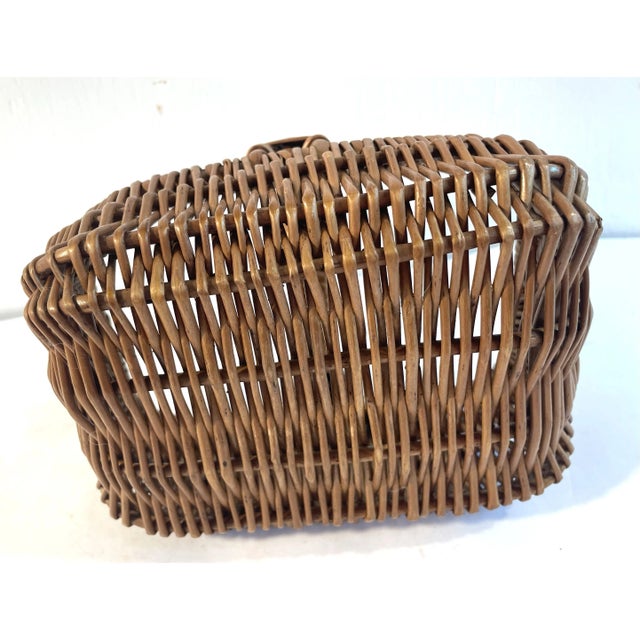 Mid 20th Century Vintage Rounded Bottom Handled Basket For Sale - Image 5 of 6