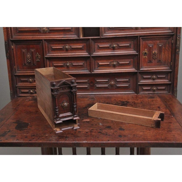 17th Century Walnut Vargueno on Stand, 1690s For Sale - Image 15 of 18