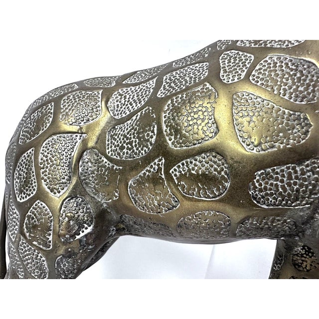 1980s Hollywood Regency Large Brass Giraffe Sculptures - A Pair For Sale - Image 10 of 11