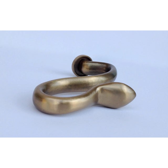 C.1990's German Hand Forged Bronze Serpentine Tieback by Blome" For Sale - Image 11 of 11