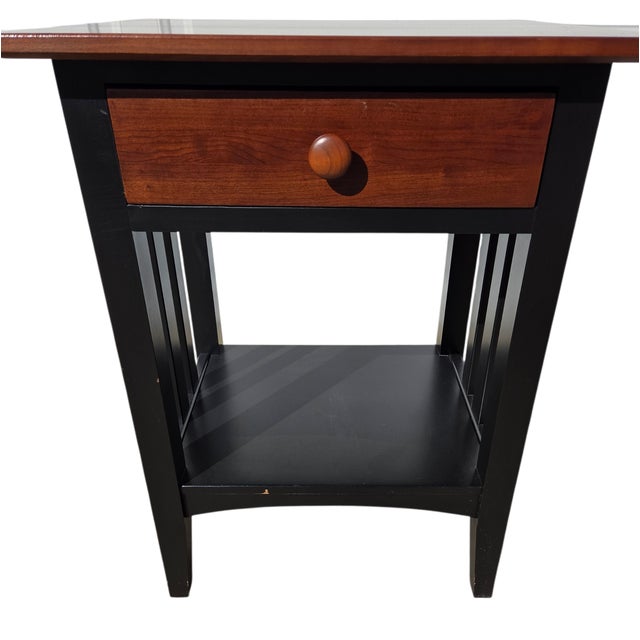 1990s Ethan Allen American Impressions Nightstand End Side Table Mission Arts Crafts For Sale In Philadelphia - Image 6 of 11