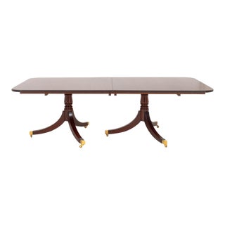 George III Style Mahogany 2 Pedestal Dining Table For Sale