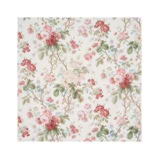 Schumacher She Walks In Beauty Chintz Fabric in Rose For Sale