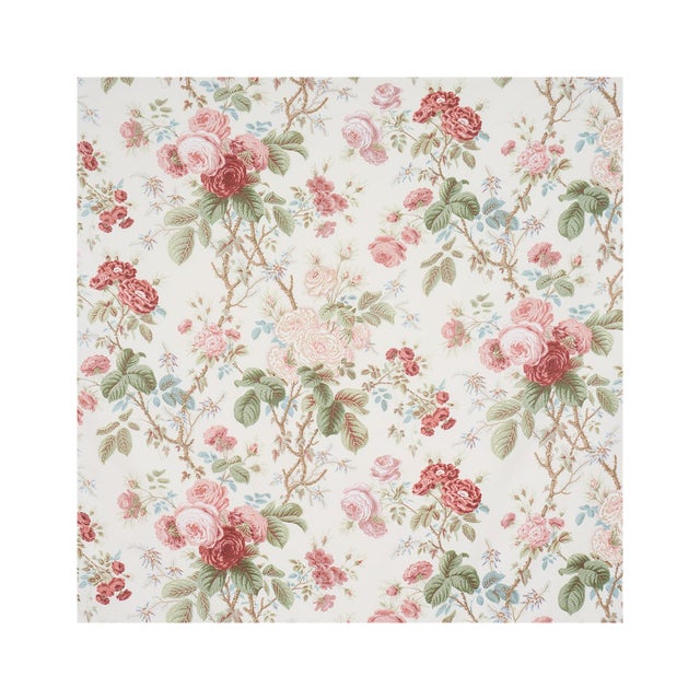 Schumacher She Walks In Beauty Chintz Fabric in Rose For Sale